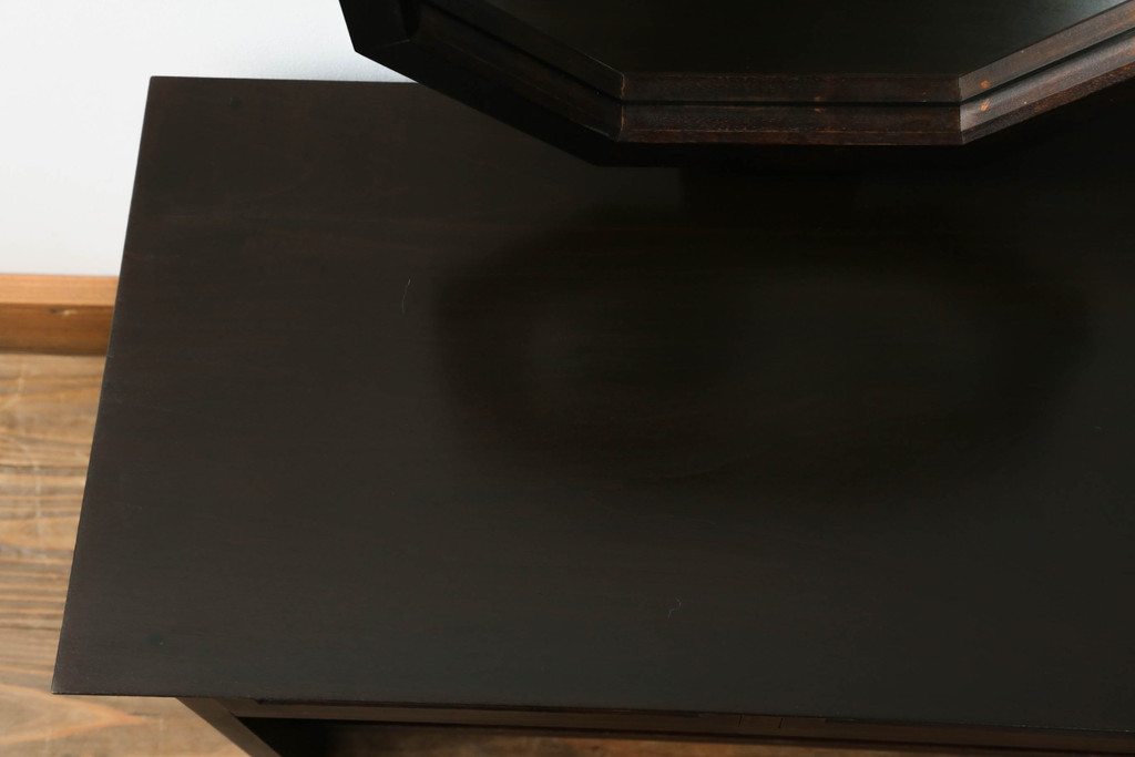 和製ビンテージ　松本民芸家具　絶版品!　#303型　オクタゴンのフレームが目を引く八角鏡台(ドレッサー、ミラー、化粧台、ヴィンテージ)(R-065420)