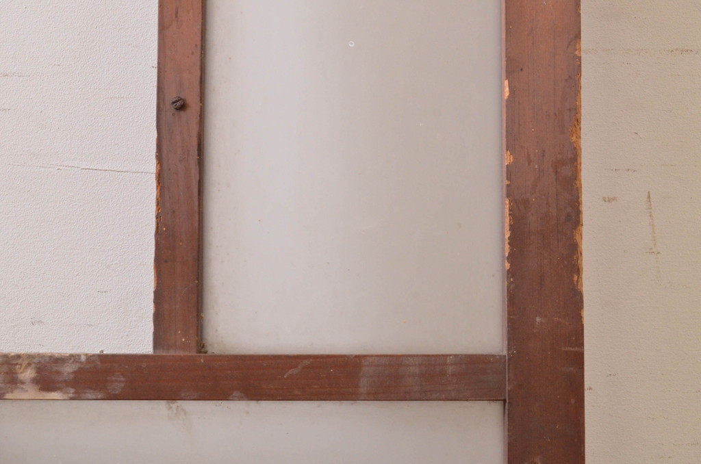 アンティーク建具　大正ロマン　レトロな空間づくりにオススメの幅狭ガラスドア1枚(扉、ガラス戸、木製扉)(R-072533)