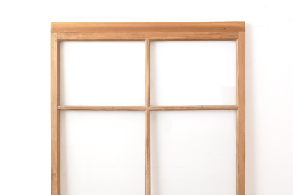 和製アンティーク　シンプルなデザインのガラス戸1枚(引き戸、建具)(R-055307)