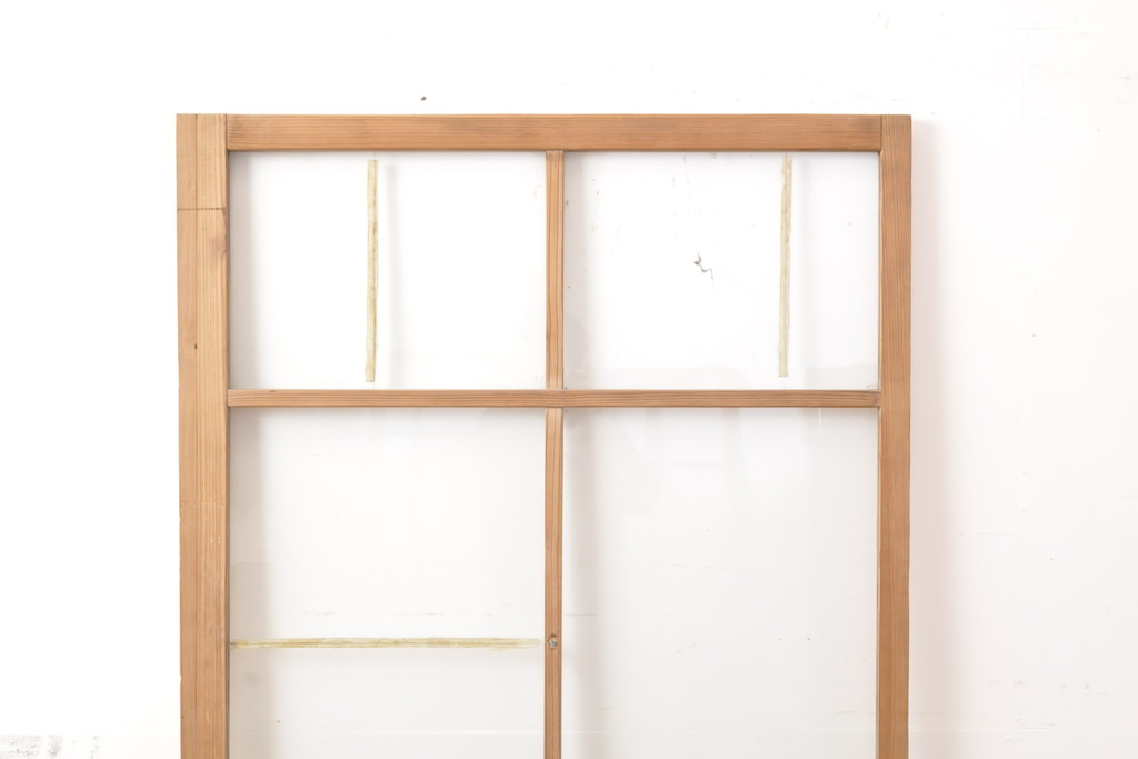 和製アンティーク　シンプルなデザインのガラス戸1枚(引き戸、建具)(R-055305)