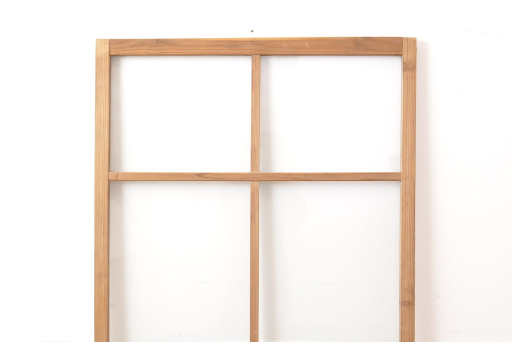 和製アンティーク　シンプルなデザインのガラス戸1枚(引き戸、建具)(R-055308)