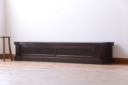 和製アンティーク　前面ケヤキ材　力強い杢目が魅力的な関東水屋箪笥(重ね箪笥、収納棚、キャビネット)(R-046968)