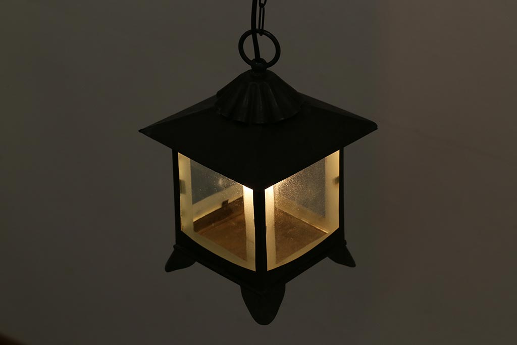 アンティーク照明　昭和初期　和の雰囲気を高める吊り灯籠(灯篭、天井照明、吊り下げ照明)(R-044182)
