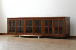 レトロ家具　ナラ材　昭和レトロなサイドボード(収納棚、カウンター)(R-036334)