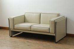 ヴィンテージ家具　和製ビンテージ　厚みのあるクッションが魅力的なサロンチェア(アームチェア、一人掛けソファ)(2)