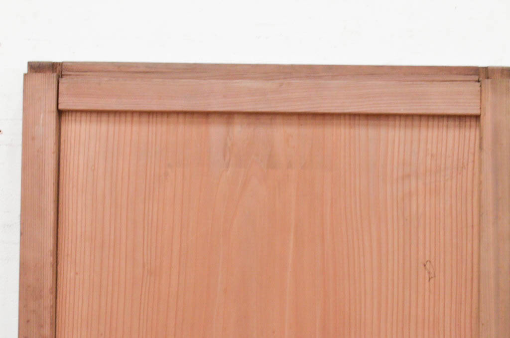アンティーク建具　杉(スギ)材　温かみのある木味が魅力の板戸窓2枚セット(引き戸)(R-072123)