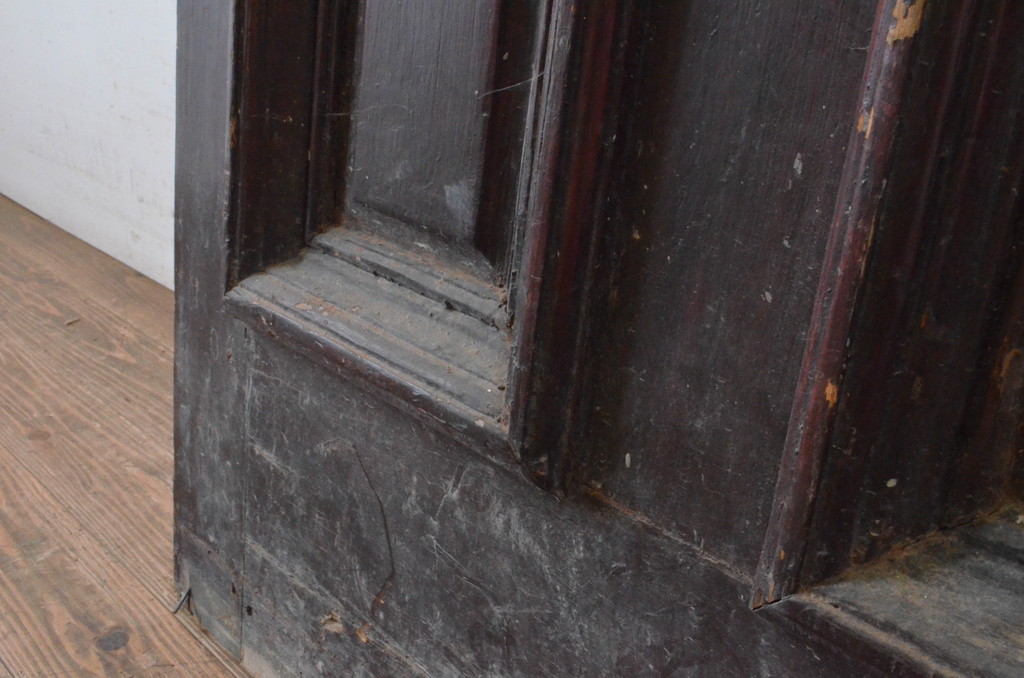 イギリスアンティーク!　片面ペイント仕上げ限定!　珍しいカットガラス入りのペイントドア1枚(エッチングガラス、彫刻ガラス、切子ガラス、英国、玄関ドア、玄関扉、建具)(R-064952)