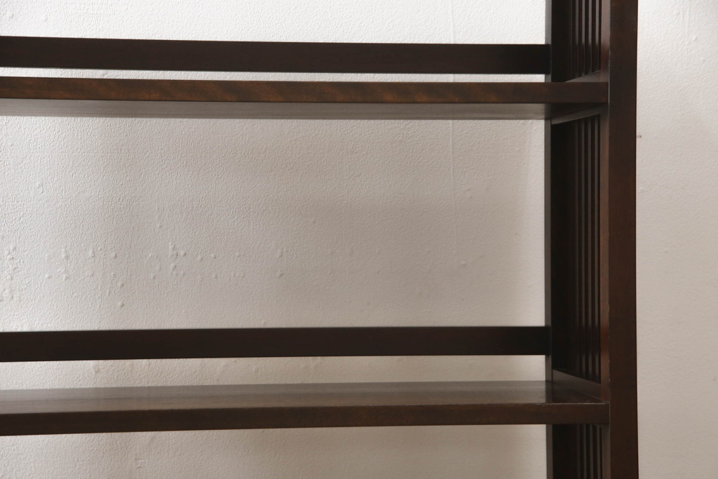 和製ビンテージ　北海道民芸家具　117型　飾り棚としてもおすすめ!和モダンな空間にぴったりの書棚(本棚、オープンラック、飾り棚、シェルフ、ヴィンテージ)(R-064473)