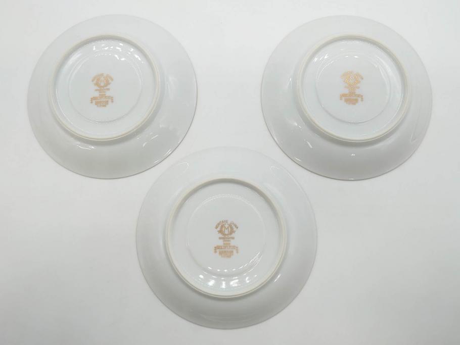 オールドノリタケ　NORITAKE　金彩　ティータイムが華やかになるティーカップ&ソーサー3客セット(花、フラワー、C&S、洋食器)(R-074119)