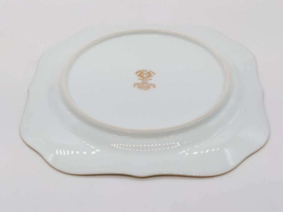 オールドノリタケ　NORITAKE　金彩　洗練されたフォルムが優雅な雰囲気を醸し出すプレート6枚セット(花、フラワー、皿、洋食器)(R-074124)