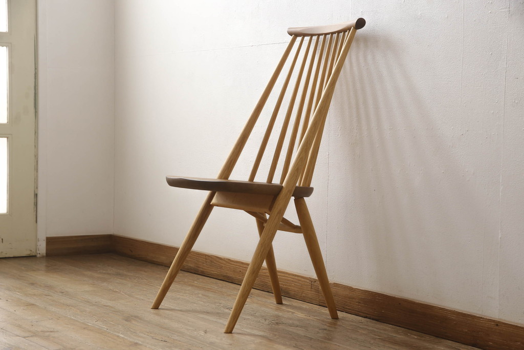 中古　展示美品　柏木工　CC71K(ウォールナットWP+オークNP)　CIVIL(シビル)　シンプルながらデザイン性を感じられるダイニングチェア(板座チェア、椅子、イス)(R-065749)