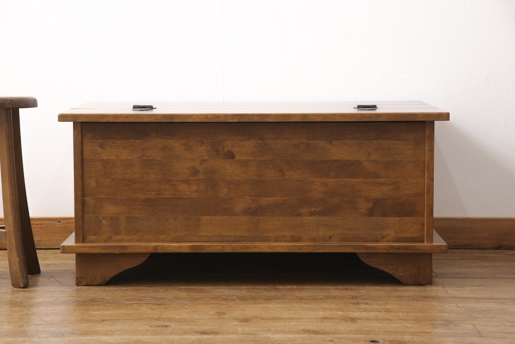 中古　超美品　LAURA　ASHLEY(ローラアシュレイ)　Garrat(ギャラット)　アンティーク仕上げのカバ材製コーヒーテーブル(スモールボックス、センターテーブル、リビングテーブル)(R-055322)
