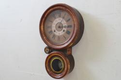 和製アンティーク　鶴巻時計店英工舎(EIKOSHA)　TRADE MARK(トレードマーク)　TSU　レトロモダンなデザインが魅力的な掛け時計(柱時計、古時計、振り子時計)(R-072171)