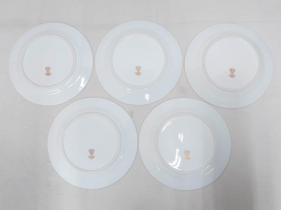 オールドノリタケ　NORITAKE　金彩　ゴールドのデザインが高級感を高めるプレート5枚セット(花、フラワー、皿、洋食器)(R-074126)