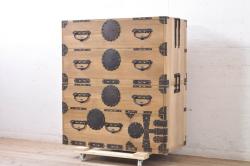 アンティーク家具　古民具　ヒノキ材　六尺サイズの収納箪笥キャビネット(水屋箪笥)(R-036645)