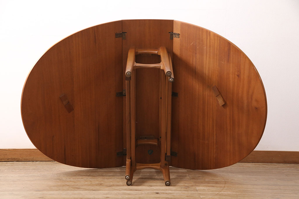 ヴィンテージ家具　北欧ビンテージ　Nathan(ネイサン)社　チーク材　スタイリッシュなデザインが魅力的なバタフライテーブル(エクステンションテーブル、ダイニングテーブル)(R-050127)