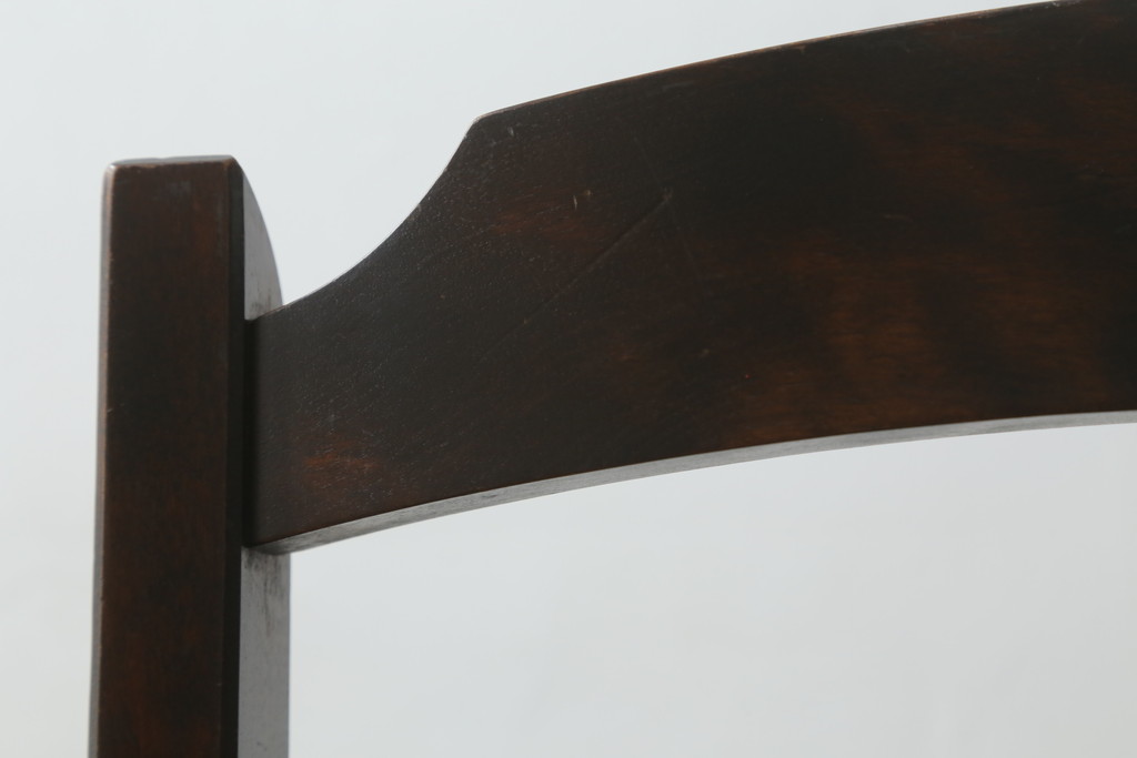 中古　北海道民芸家具　HM620　滑らかな木肌が上品なダイニングチェア(椅子、イス、ダイニングチェア、板座チェア、ラダーバックチェア)(R-074545)