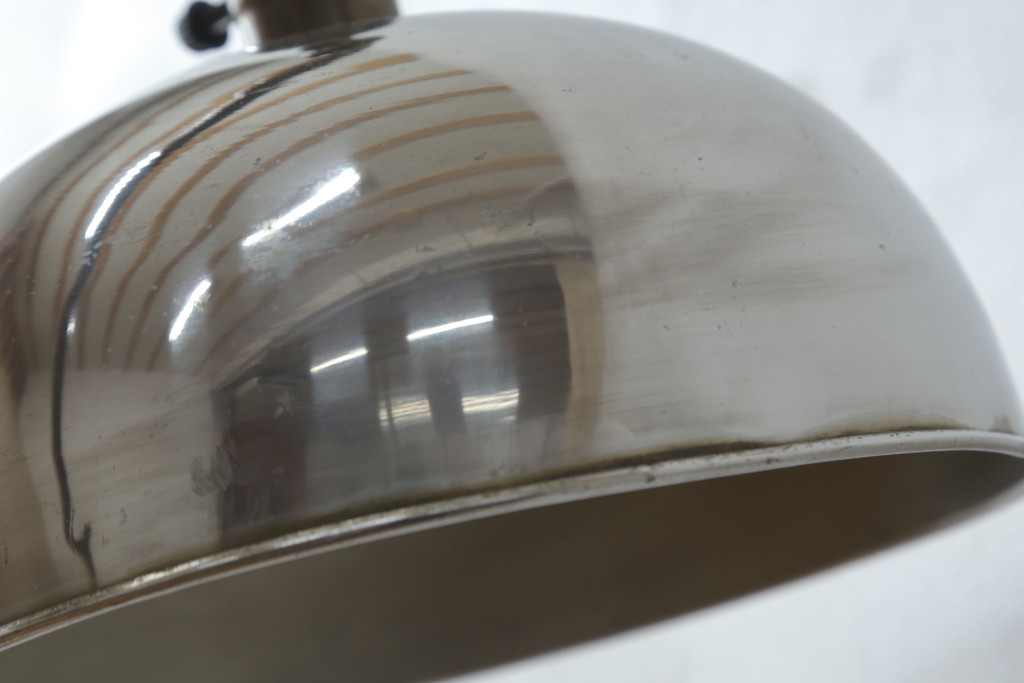 フランスアンティーク　シャビーな風合いがかっこいい!インダストリアルな空間づくりに活躍する真鍮製フロアスタンド(スタンドライト、スタンド照明)(R-055359)