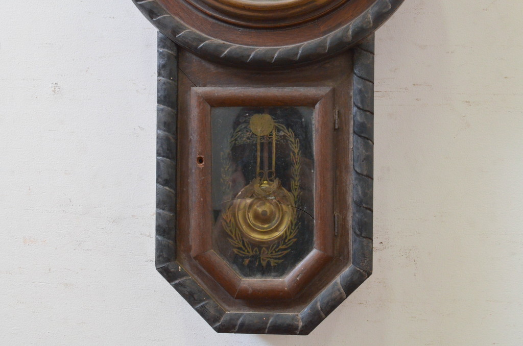 和製アンティーク　林時計株式会社　TRADE MARK(トレードマーク)　大正ロマンの雰囲気漂う掛け時計(柱時計、古時計、振り子時計)(R-072273)