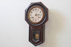 和製アンティーク　名古屋時計製造合資会社　STRONG INSURANCE　8DAY　落ち着いた雰囲気が魅力の掛け時計(柱時計、古時計、八角時計、振り子時計)(R-072175)