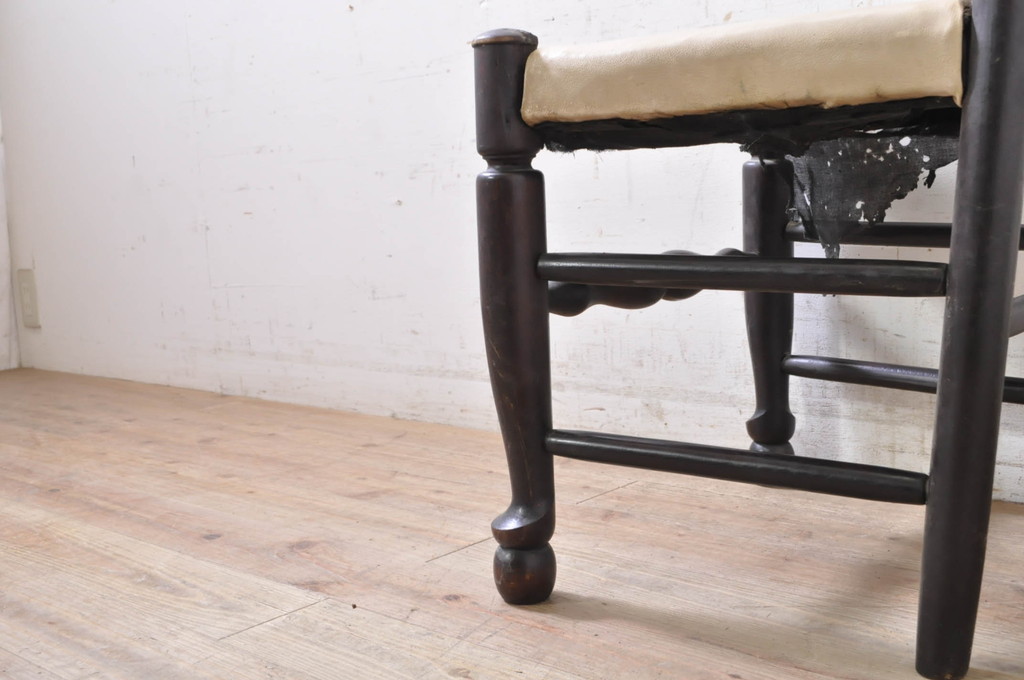 和製ビンテージ　松本民芸家具　NB型　背面・脚の曲線が素敵なラダーバックチェア(ダイニングチェア、椅子、イス、いす、ヴィンテージ)(R-071990)