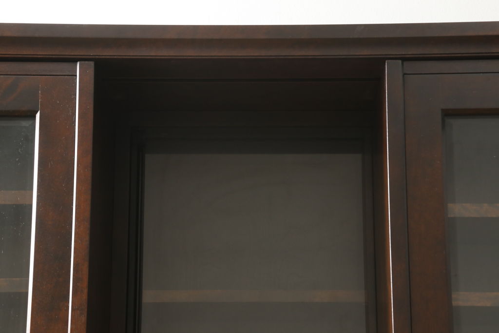 和製ビンテージ　北海道民芸家具　希少な絶版モデル　#121スライド本箱　収納力抜群の大型書棚(本箱、ブックケース、本棚、収納棚、戸棚、ヴィンテージ)(R-060344)