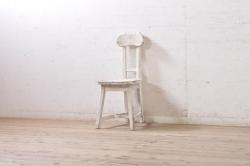 ビンテージ　北海道民芸家具　クラシカルな雰囲気を醸し出すダイニングチェア2脚セット(ヴィンテージ、椅子、板座チェア)(R-061277)