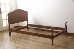 イギリスアンティーク　オーク材　アールデコ　シックでクラシカルな空間づくりにおすすめのベッドフレーム(ダブルベッド、英国)(R-063839)