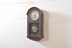和製アンティーク　HAYASHI ICHIBE(林市兵衛)　TRADE(H)MARK(トレードマーク)　林時計　大正ロマンの雰囲気漂う掛け時計(柱時計、古時計、振り子時計)(R-072401)