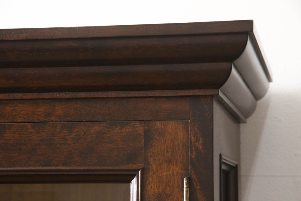 和製ビンテージ　松本民芸家具　310型　ボールフットのデザインがクラシカルな雰囲気を高めるキャビネット(食器棚、収納棚、戸棚、飾り棚、ヴィンテージ)(R-066290)