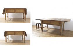 中古　美品　カリモク家具　domani(ドマーニ)　Morganton(モーガントン)　オーク材　THA509　ヒッコリーブラウン　クラシカルな佇まいが美しいコンソールテーブル(ソファテーブル、リビングテーブル)(R-061238)