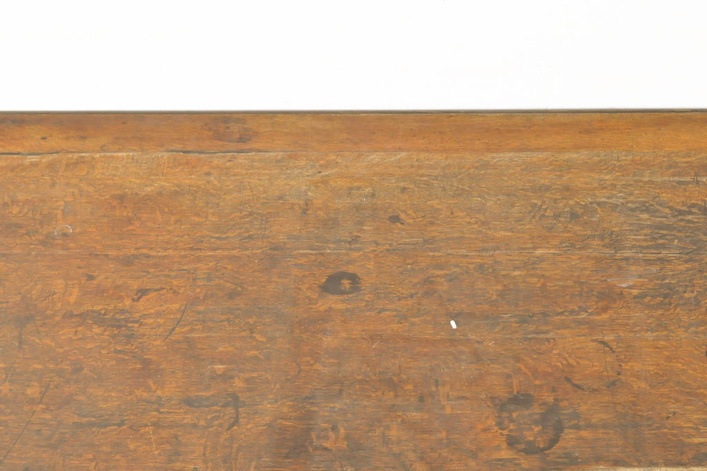和製アンティーク　希少!　大正ロマン　オーク材　幕板や脚の凝ったデザインが目を惹くダイニングテーブル(作業台、食卓、4人掛け、6人掛け)(R-060124)