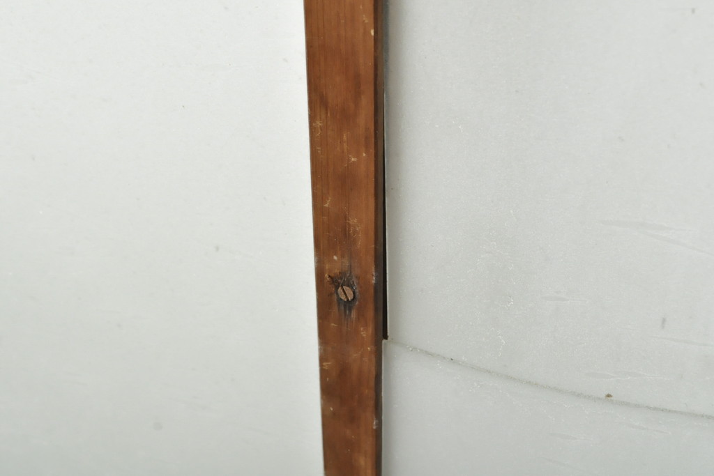 アンティーク建具　昭和初期　お洒落な格子が目を引くすりガラス入りガラス戸2枚セット(引き戸、建具)(R-059316)