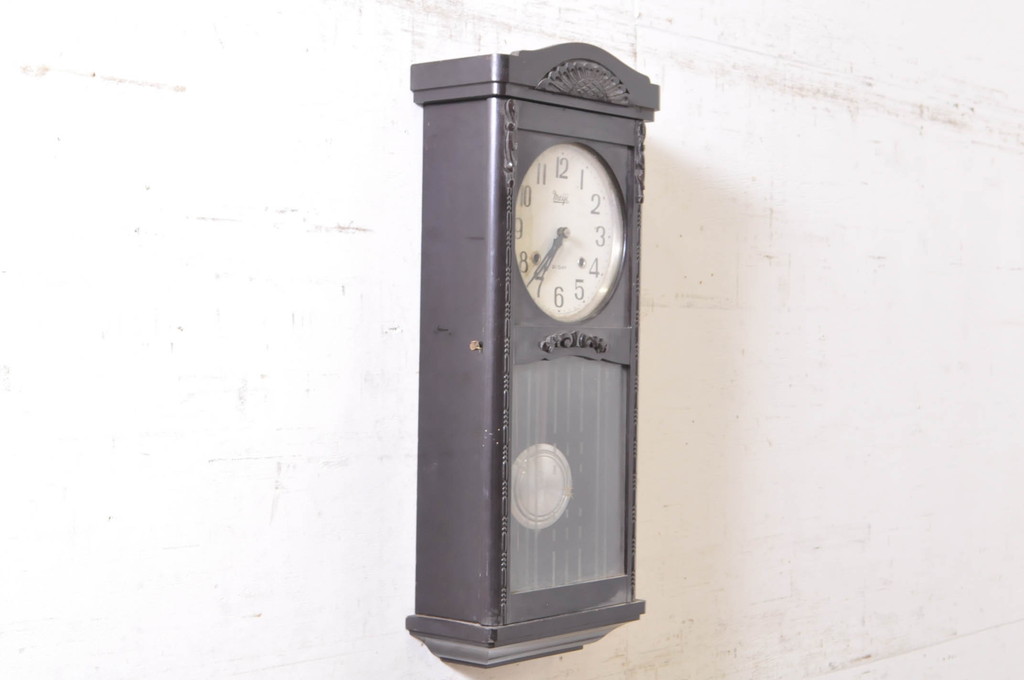 和製アンティーク　Meiji(明治時計社)　21DAY　落ち着いた色合いが素敵な掛け時計(柱時計、古時計、振り子時計)(R-072178)