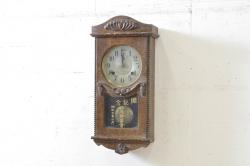 和製アンティーク　REGULATOR A　特大!! 繊細な彫刻が目を惹く掛け時計(柱時計、古時計、振り子時計)(R-072512)
