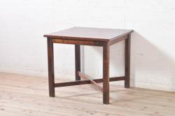和製ビンテージ　松本民芸家具　洗練された佇まいの棚付きダイニングテーブル(食卓、作業台、ヴィンテージ)(R-053254)