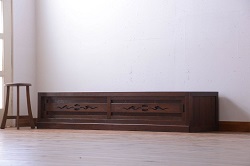 レトロ家具　昭和レトロ　古材使用　3×5マス　パタパタ扉付きのおしゃれなキャビネット(下駄箱、収納棚)