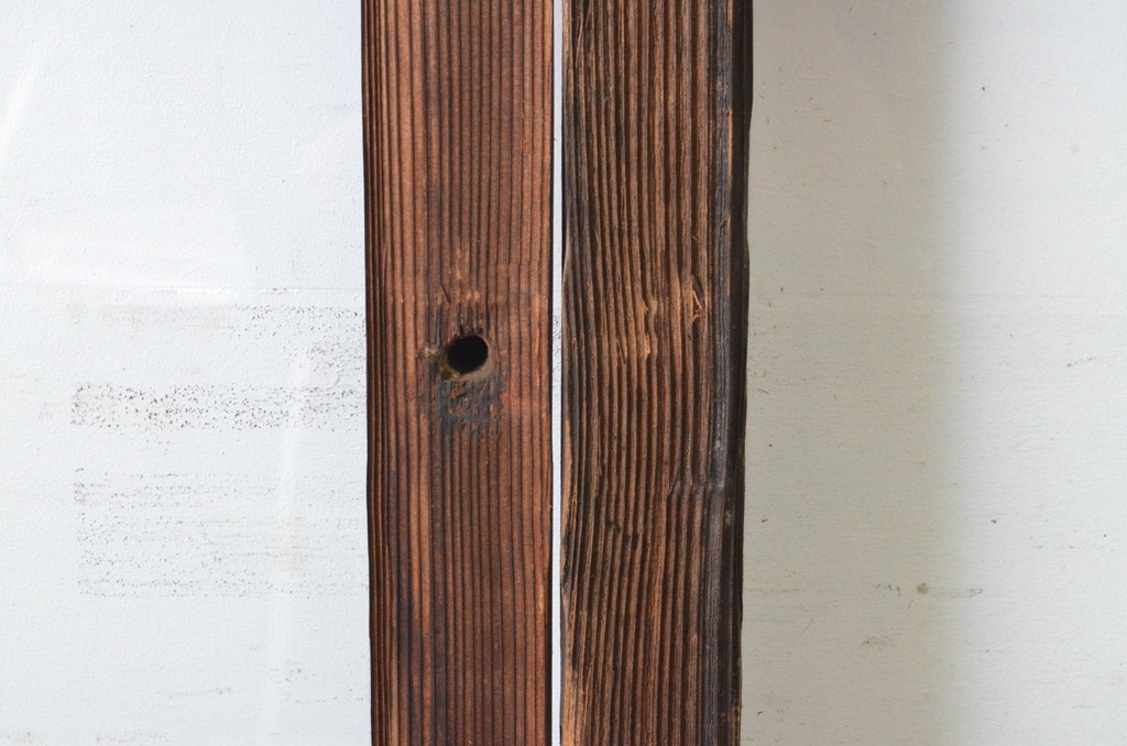 アンティーク建具　経年の趣ある木味が魅力のガラス戸4枚セット(引き戸)(R-065502)