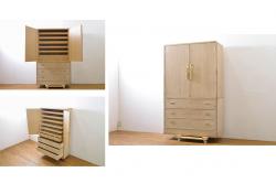 リペイント　松本民芸家具　505型　洗練された上品なデザインの収納棚(飾り棚、茶箪笥)