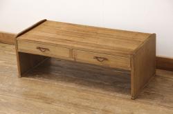 イギリスアンティーク　オーク材　脚のデザインが美しいツイストレッグバタフライテーブル(ラウンドテーブル、サイドテーブル、コーヒーテーブル)(R-056028)