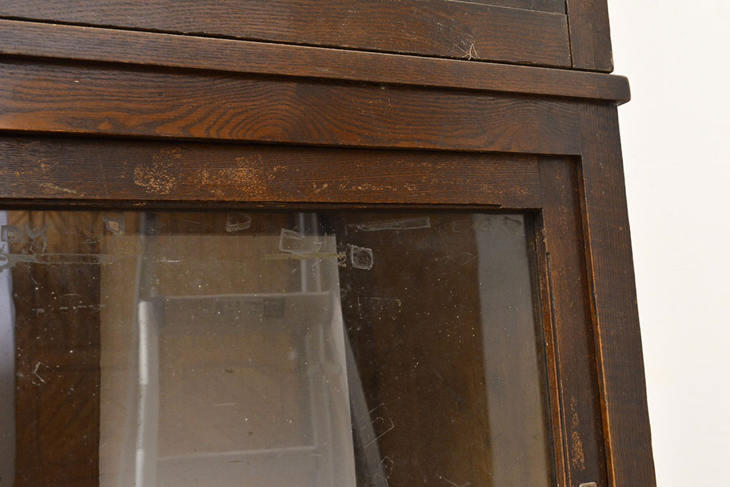 アンティーク家具　重厚な大正ロマンサイドボード(収納棚、飾り棚)(R-036380)