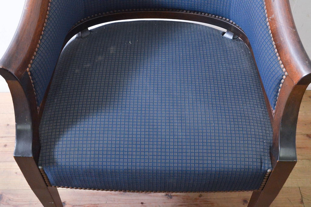 和製アンティーク　古い洋館の大正ロマン漂うラウンジチェア(1人掛けソファ、椅子、イス、アームチェア)(R-060310)