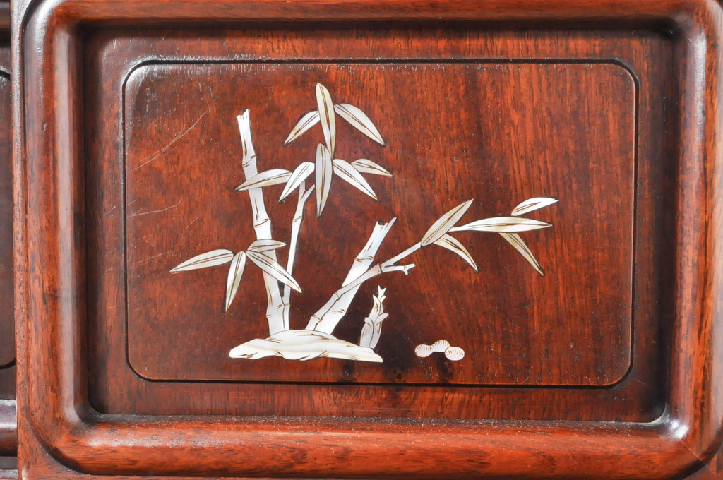 和製アンティーク　花梨(カリン)材　品のある佇まいが美しい飾り棚(茶棚、茶箪笥、違い棚、戸棚、収納棚)(R-072730)