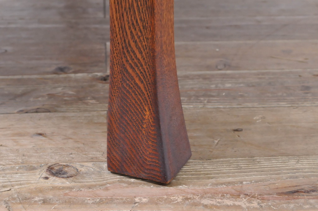 和製アンティーク　漆塗り　タモ材　素朴な木の風合いとレトロな佇まいが魅力の折り畳みローテーブル(角ちゃぶ台、センターテーブル、折りたたみ)(R-065947)
