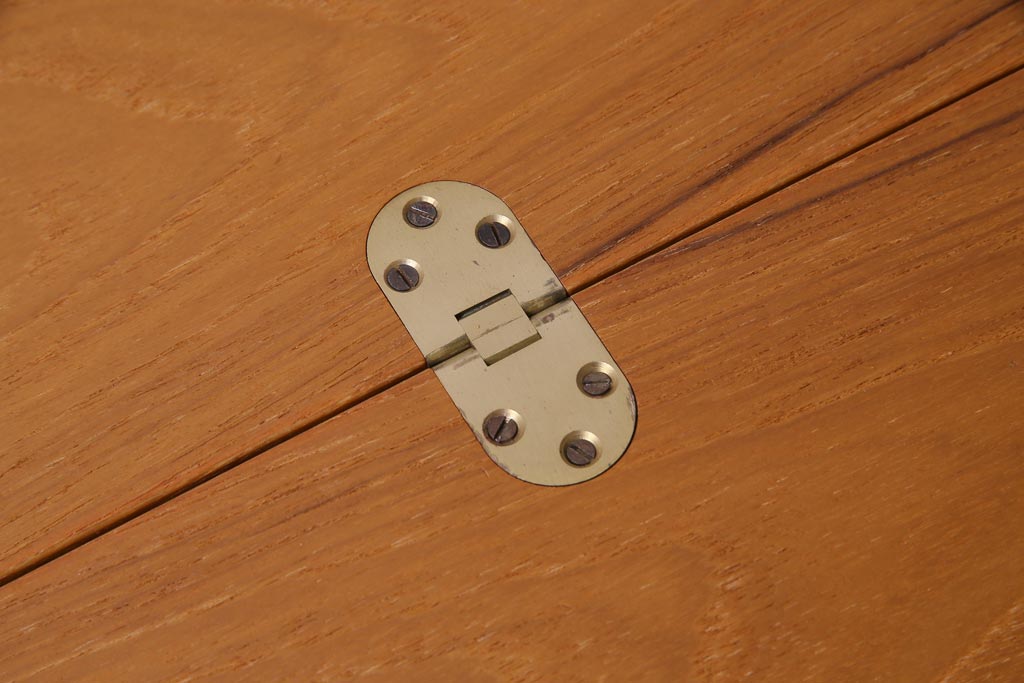 ヴィンテージ家具　イギリスビンテージ　チーク材　便利な折り畳み式天板のデスク(テーブル、作業台、拡張式、サイドテーブル)