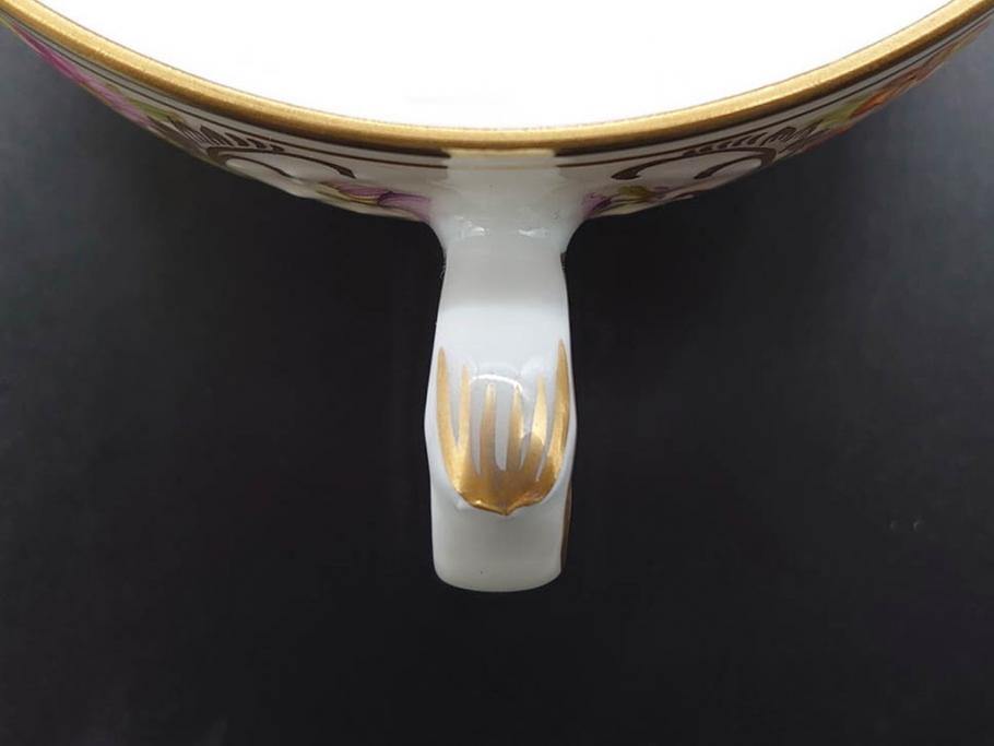 ドイツ　ドレスデン　シューマン ババリア　SCHUMANN BAVARIA　 フラワー　美しい金彩のデザインが華やかな雰囲気を醸し出すティーカップ&ソーサー5客セット(C&S、花、洋食器)(R-074619)
