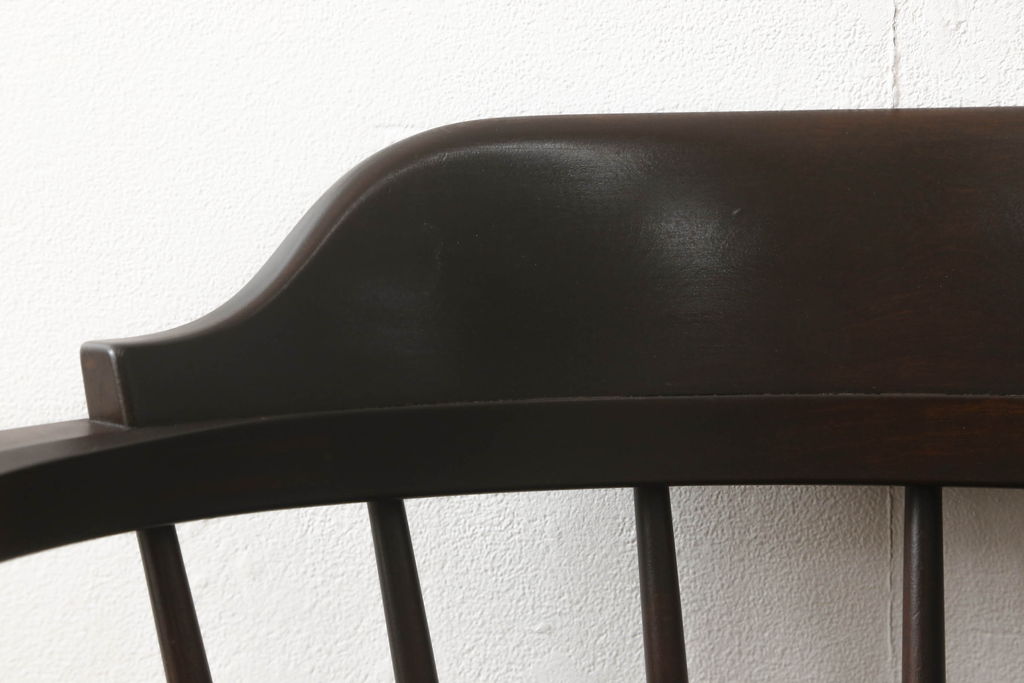中古　松本民芸家具　#91型　落ち着きのある大人カフェ風インテリアが叶うキャプテンチェア(アームチェア、板座チェア、椅子、ダイニングチェア、イス)(R-059987)