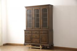 中古　美品　カリモク家具　デッドスペースも有効活用できるコーナーキャビネット(サイドボード、コーナーボード、戸棚、収納棚)(R-053727)