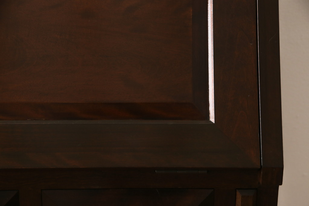 中古　松本民芸家具　T型　シックで上品な佇まいが魅力のライティングビューロー(定価約37万円)(簿記机、在宅ワーク、在宅用ワークデスク)(R-053574)