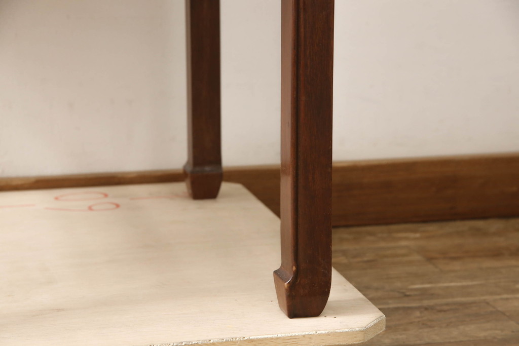 アジアンビンテージ　花梨(カリン)材　引き出し付きサイドテーブル(ナイトテーブル、エンドテーブル、ローテーブル、花台、飾り台、ヴィンテージ)(R-066401)